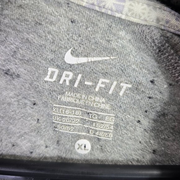 Womens Nike Dri Fit Gray Cowl Neck Sweatshirt 1/4 Zip 3/4 Sleeves Cotton Size XL - Picture 2 of 10